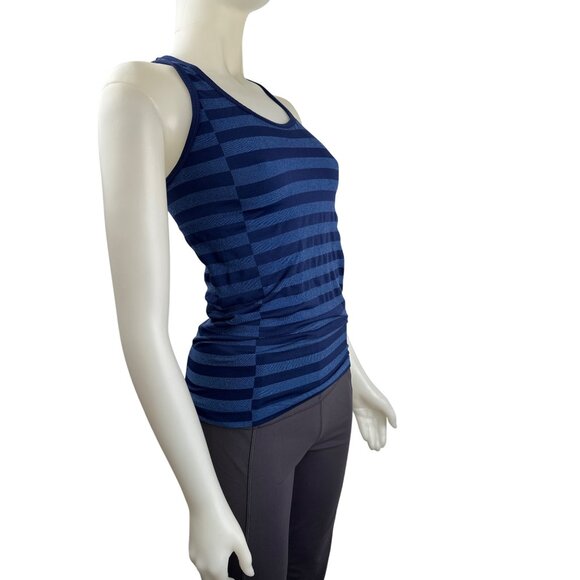 Athleta Womens Rev Up Stripe Racerback Tank Top With Built-In Bra Size M - Picture 3 of 5